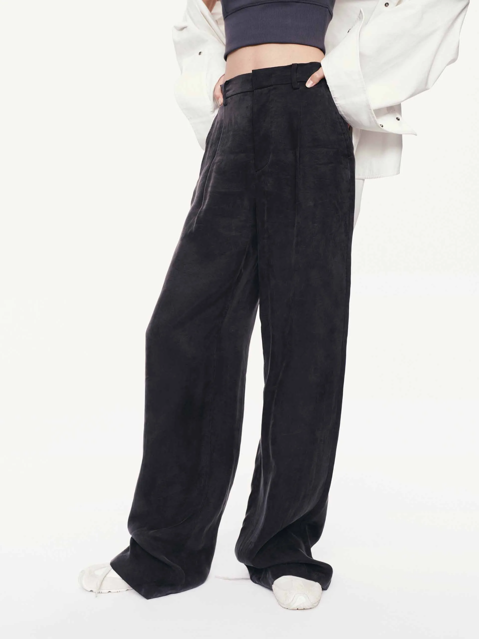 Suede Texture Straight Pants sold by Mo&Co product image thumbnail 3