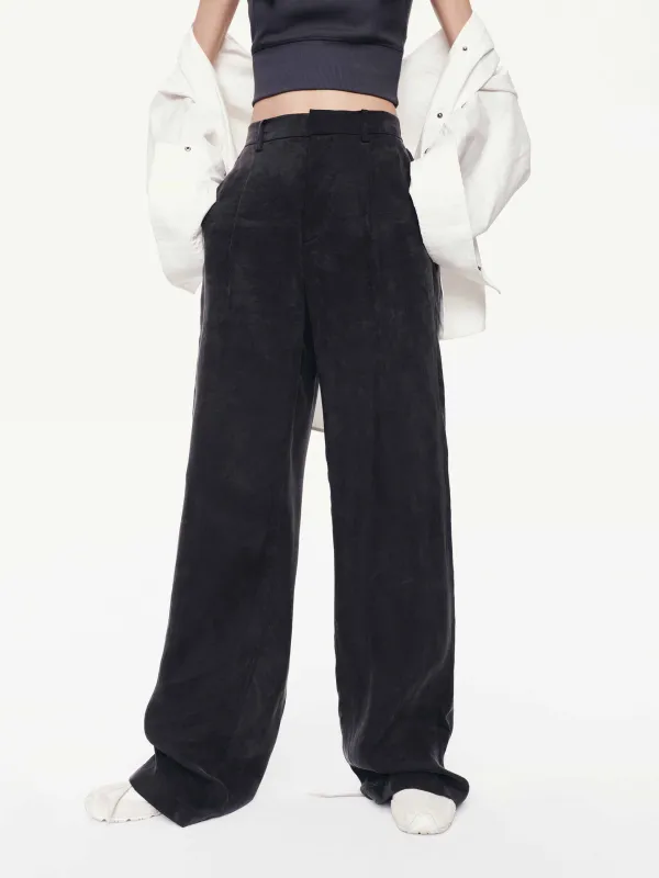 Suede Texture Straight Pants sold by Mo&Co