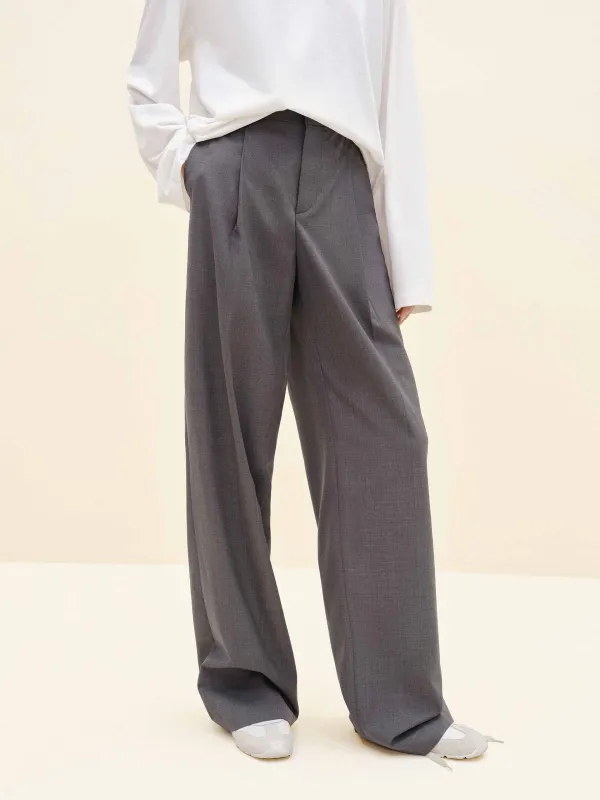 Pleated Straight Trousers sold by Mo&Co