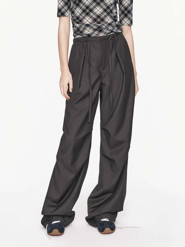 Drawstring Pleated Trousers sold by Mo&Co