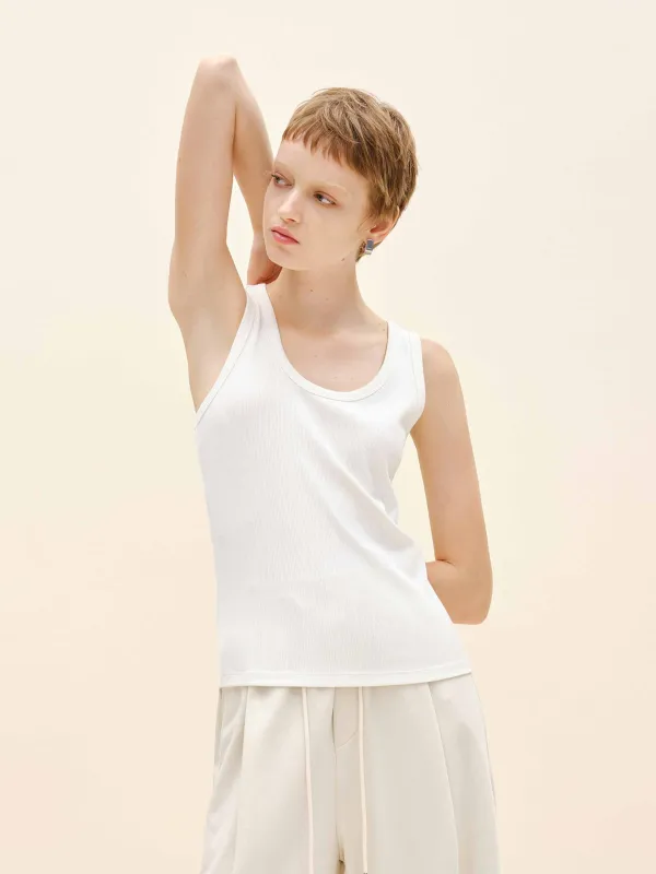 U-neck Fitted Tank sold by Mo&Co