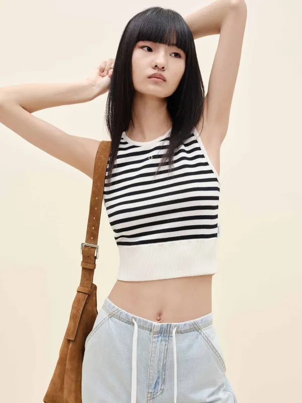 Crewneck Striped Tank Top sold by Mo&Co