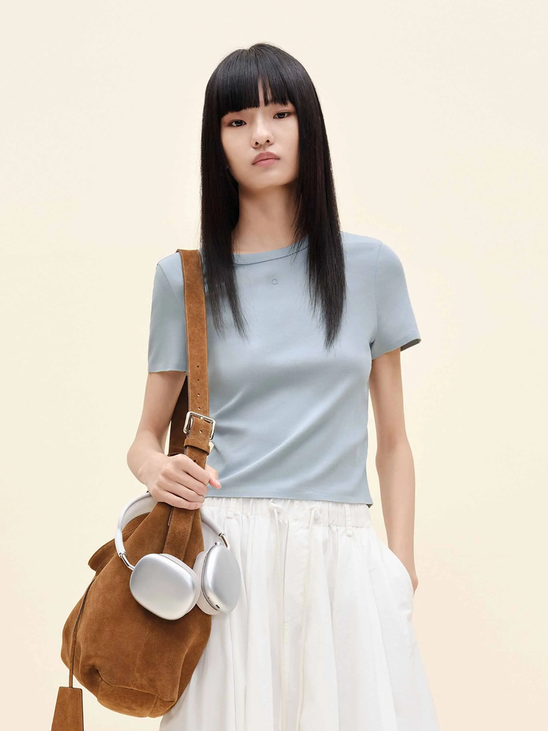 Cotton Blend Slim T-shirt sold by Mo&Co