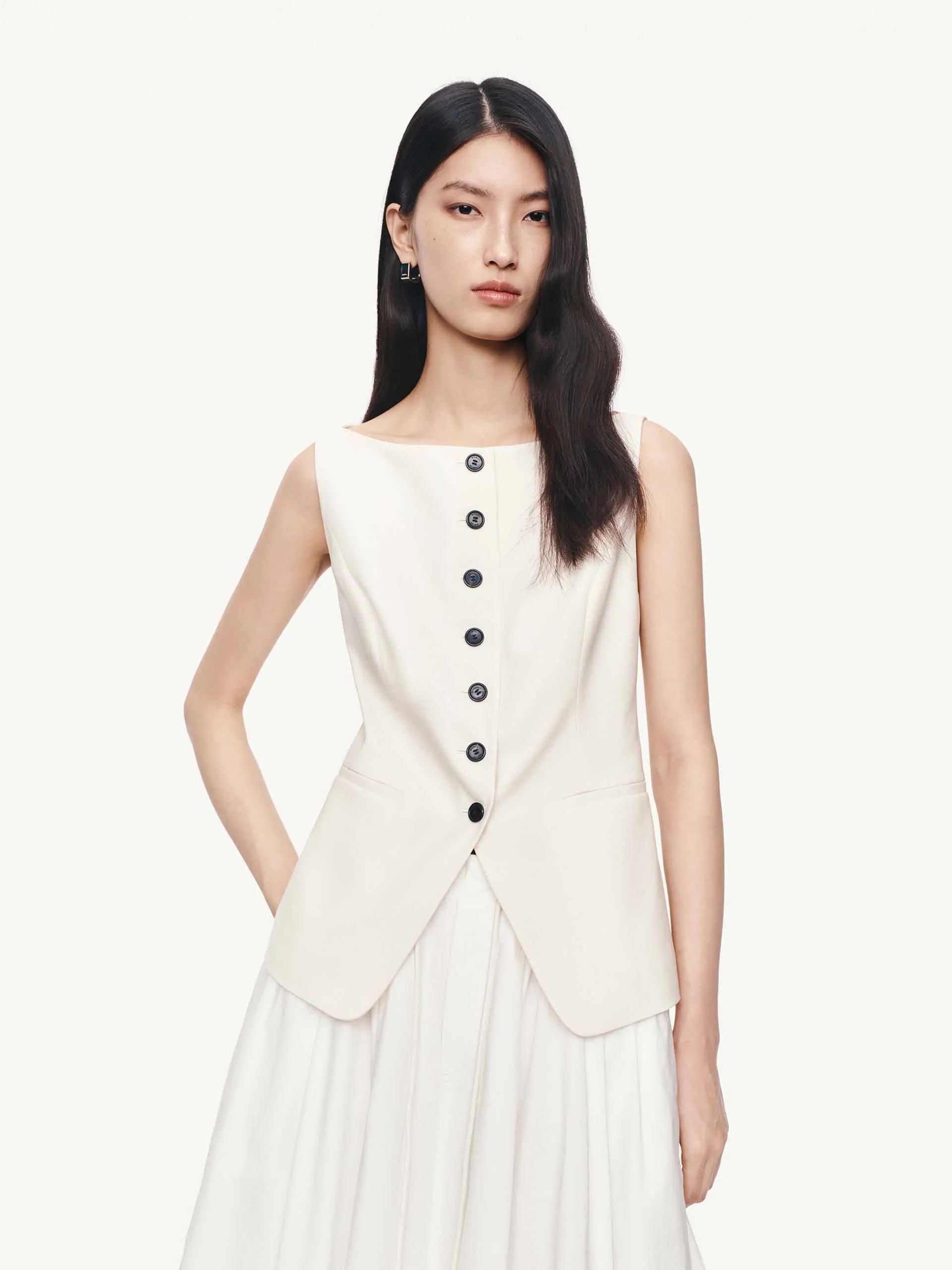 Sleeveless Boat Neck Top sold by Mo&Co