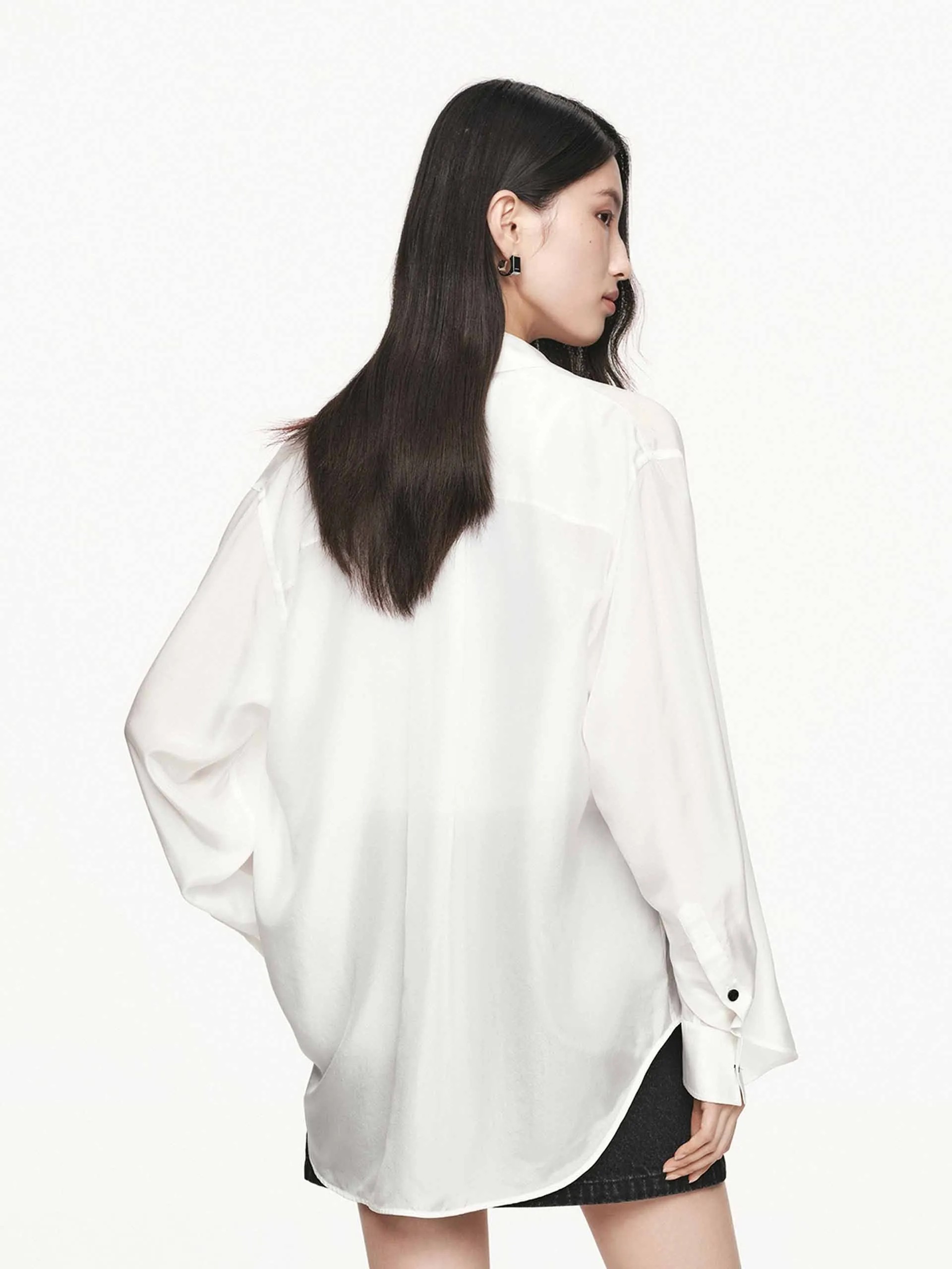 Long Sleeves Silk Shirt sold by Mo&Co product image thumbnail 4