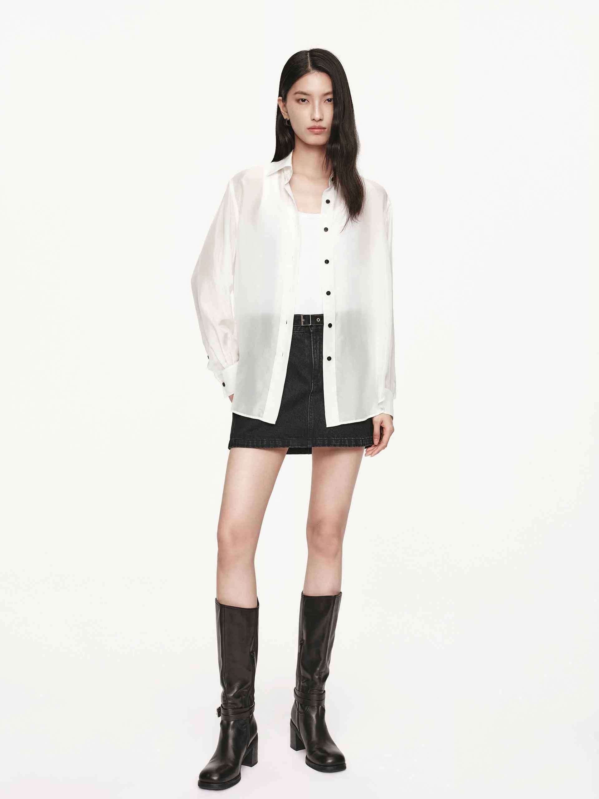 Long Sleeves Silk Shirt sold by Mo&Co product image thumbnail 2