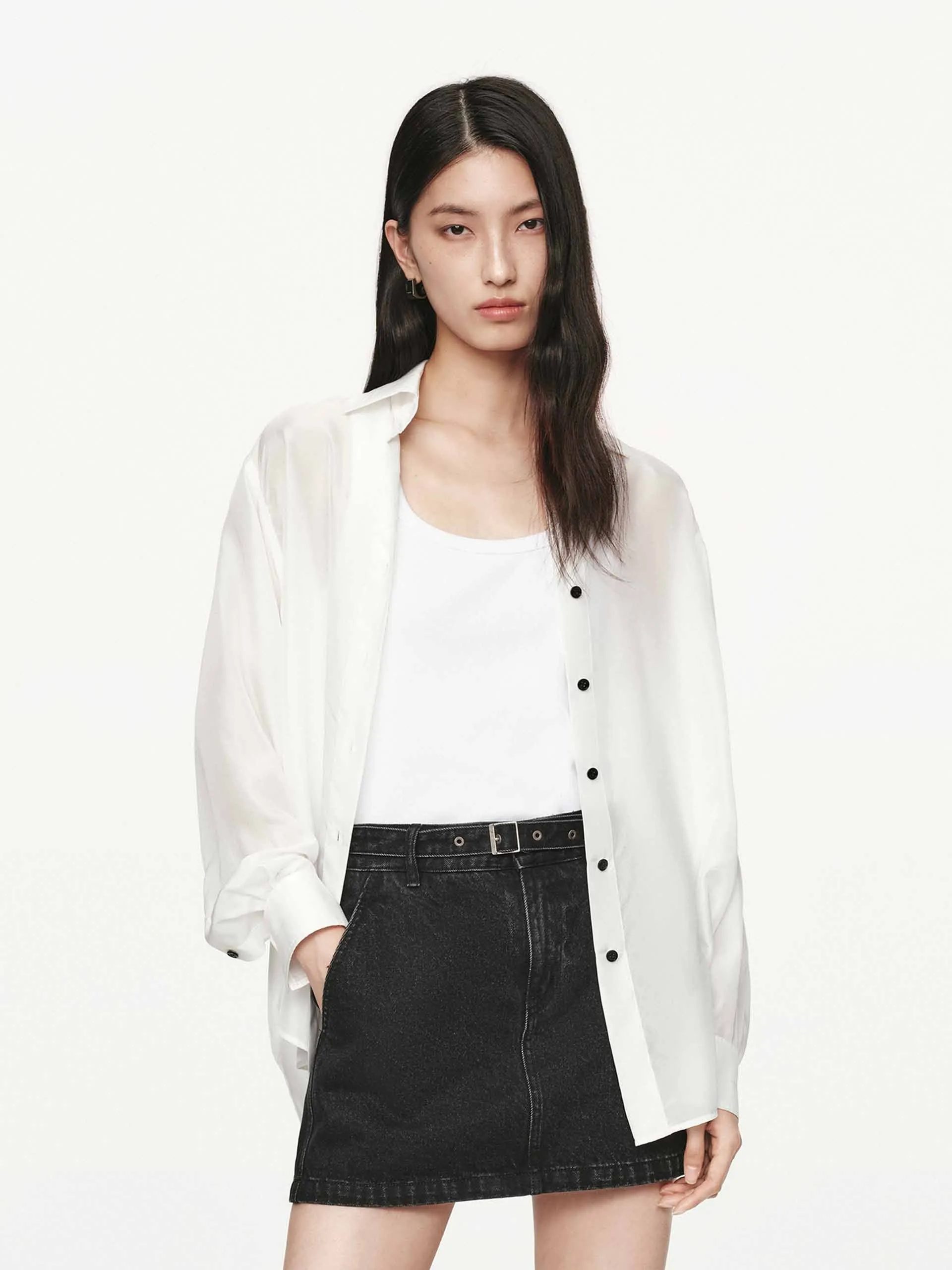 Long Sleeves Silk Shirt sold by Mo&Co