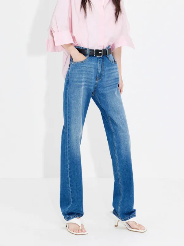 Straight Leg Jeans in Cotton sold by Mo&Co