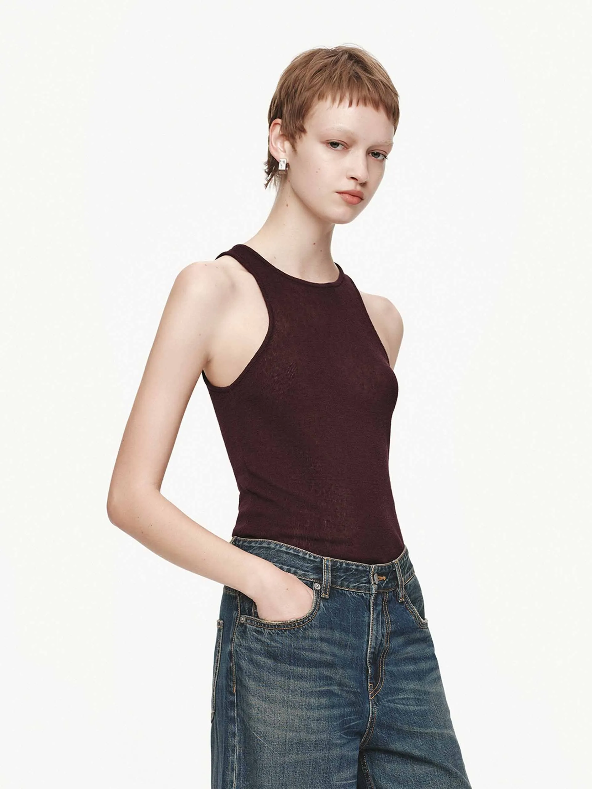 Linen Cotton Sleeveless Tank sold by Mo&Co product image thumbnail 3