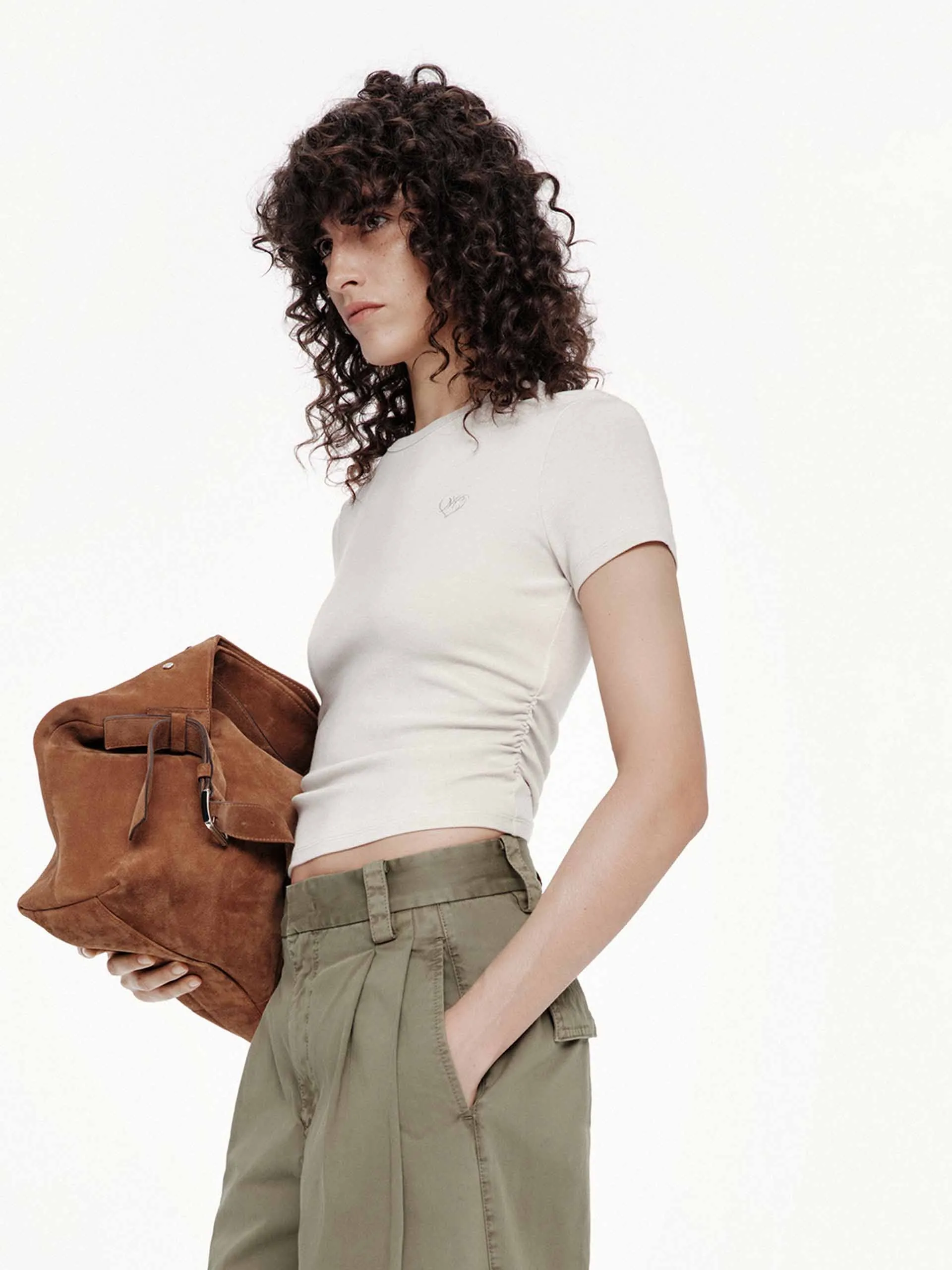 Cropped Pleated T-shirt sold by Mo&Co product image thumbnail 3