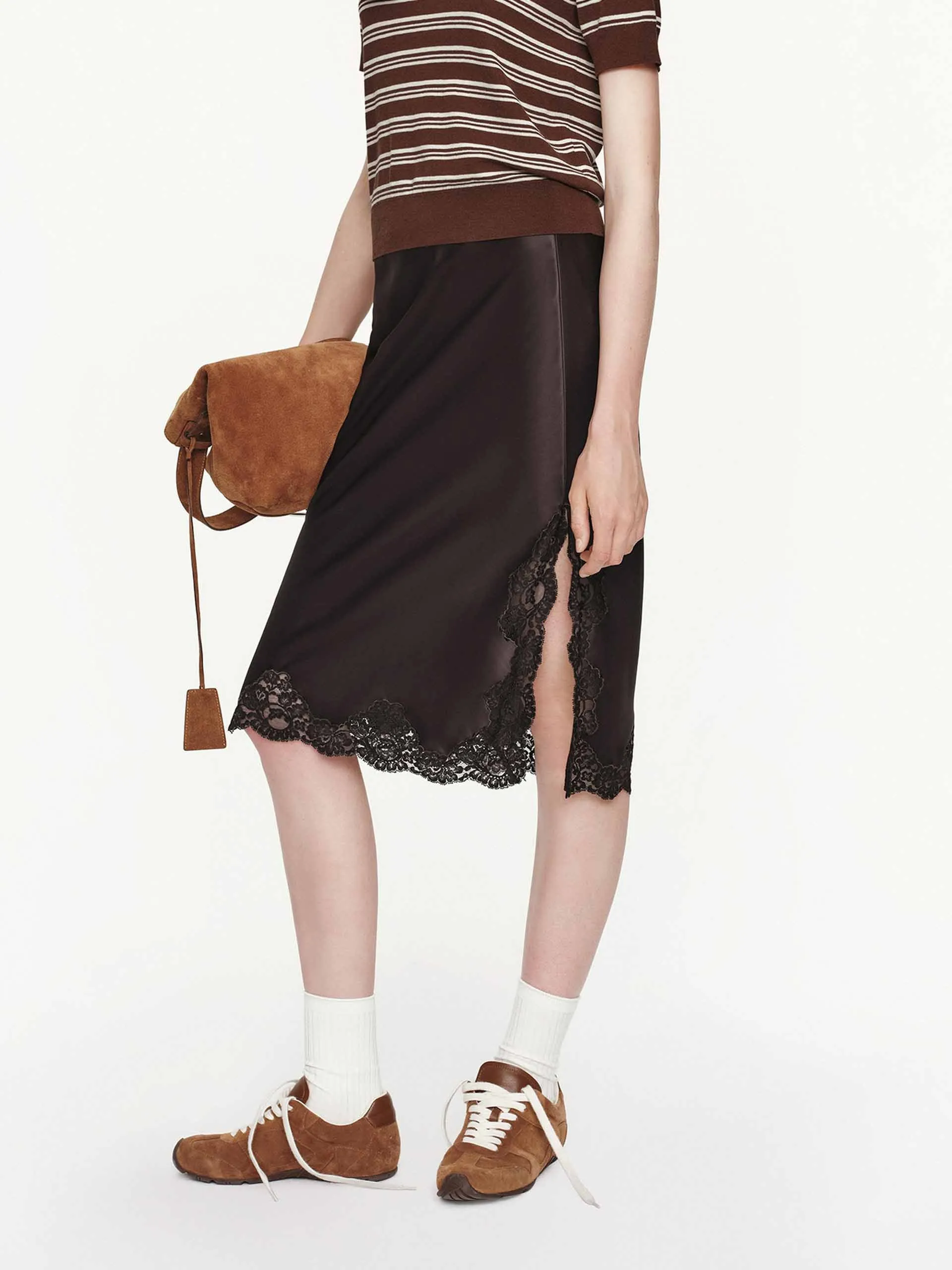 Lace Hem Satin Skirt sold by Mo&Co product image thumbnail 3