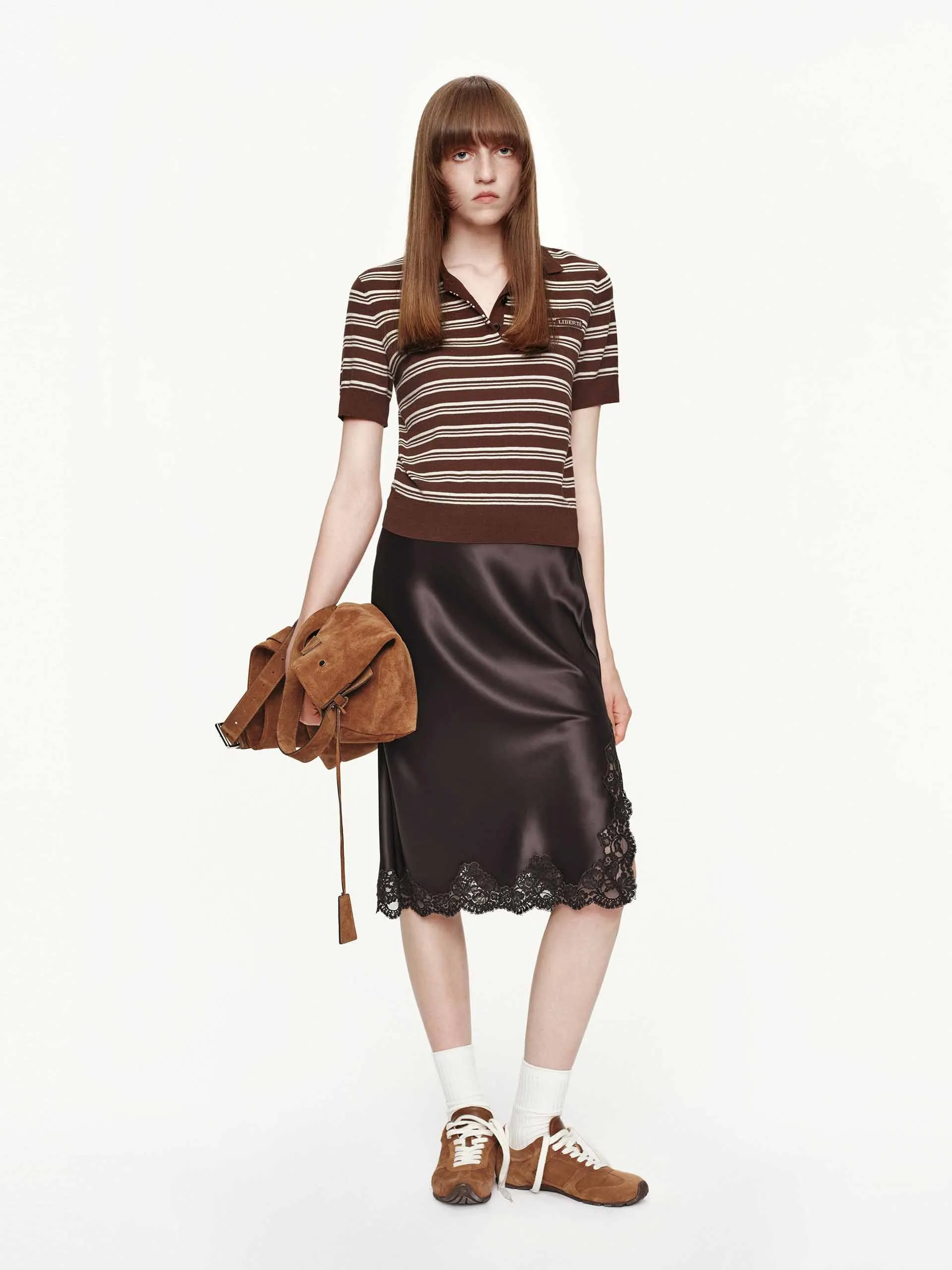 Lace Hem Satin Skirt sold by Mo&Co product image thumbnail 2