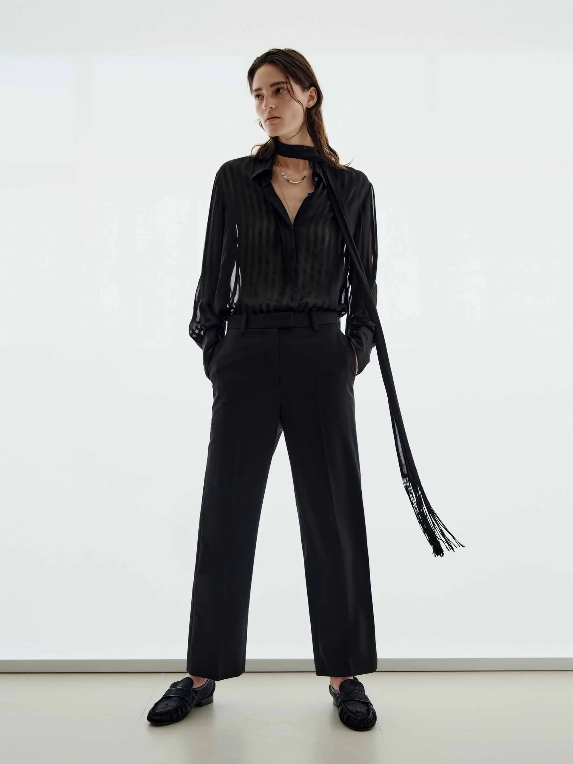 Striped Pattern Silk Shirt sold by Mo&Co product image thumbnail 2