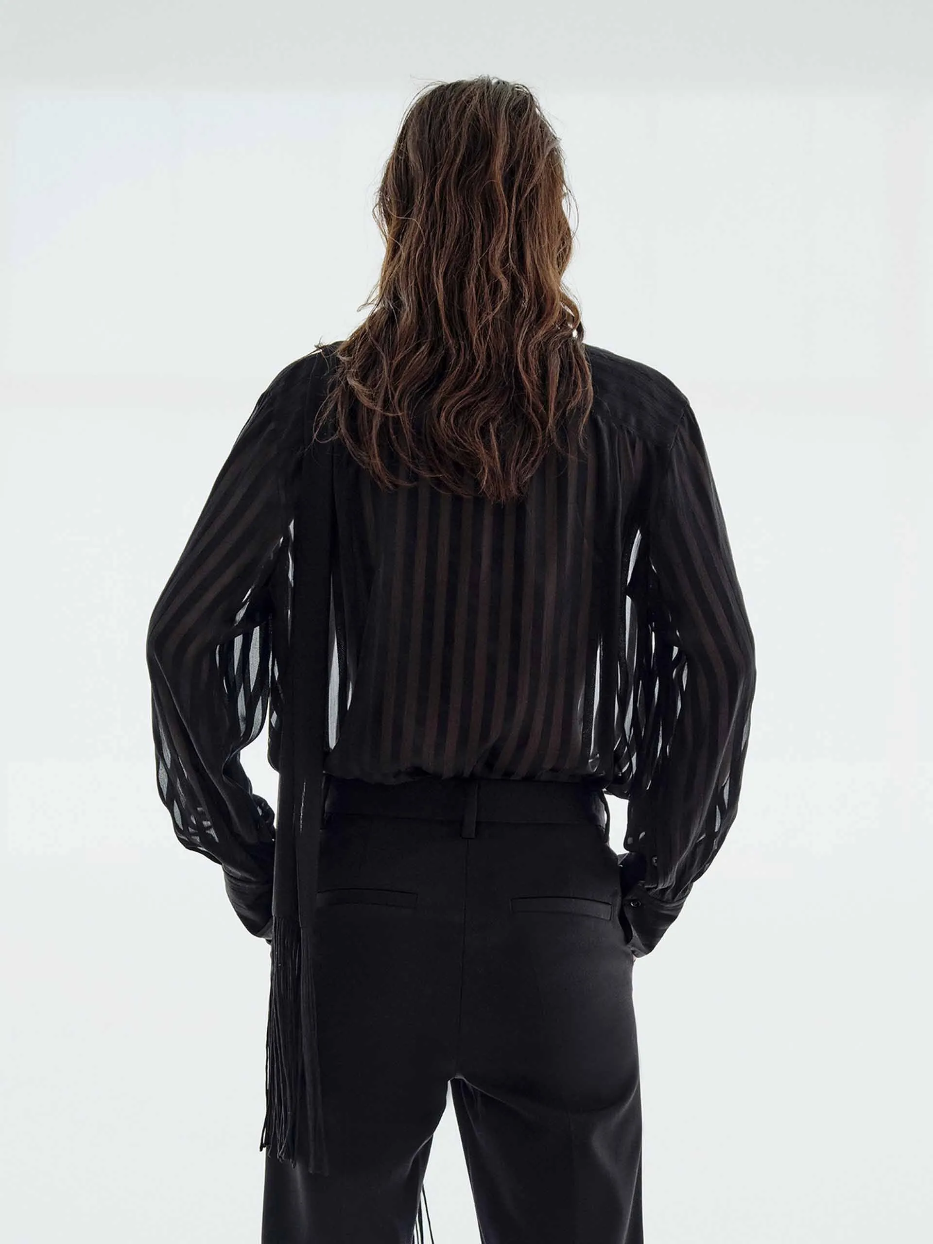 Striped Pattern Silk Shirt sold by Mo&Co product image thumbnail 5