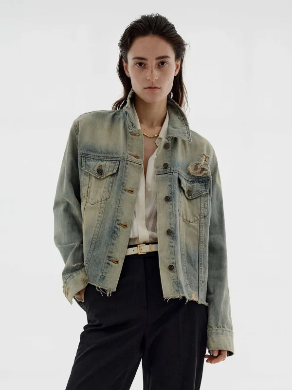 Raw Hem Denim Jacket sold by Mo&Co