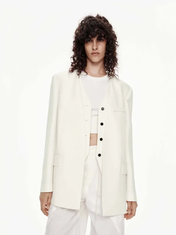 Collarless Layered Blazer sold by Mo&Co
