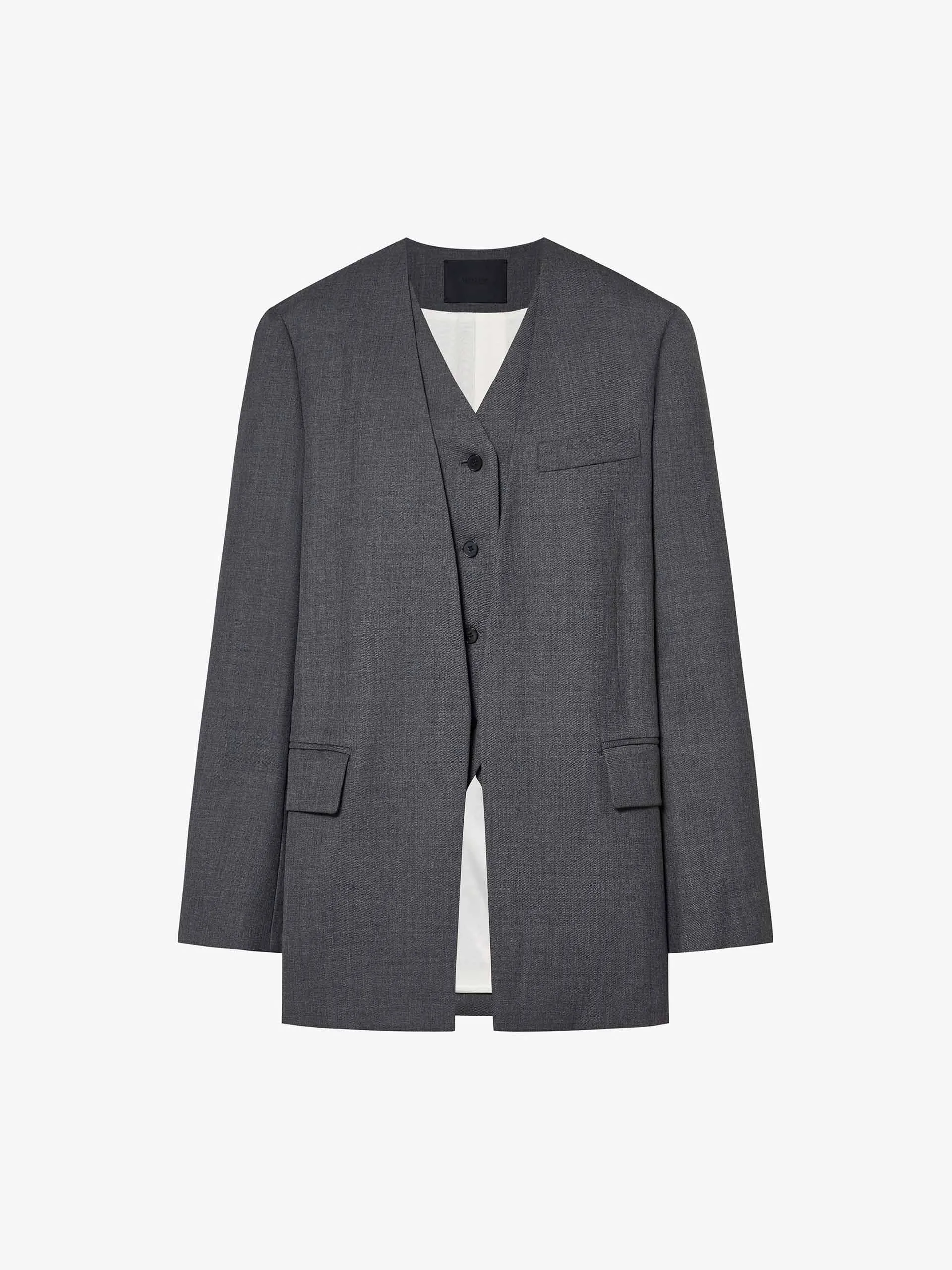 Collarless Layered Blazer sold by Mo&Co product image thumbnail 5