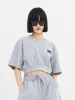 Cotton Round Neck Cropped T-Shirt sold by Mo&Co