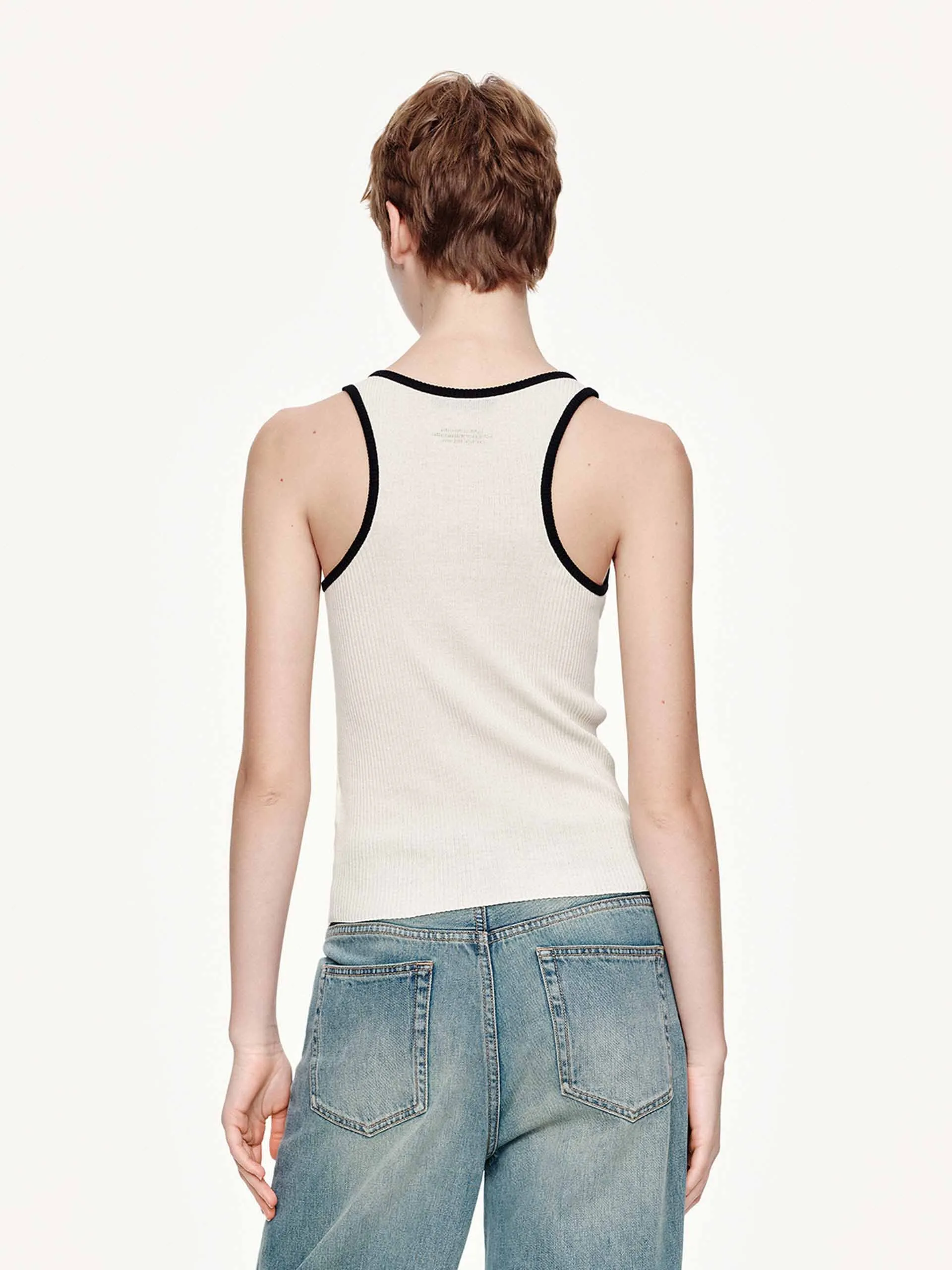 U-neck Contrast Tank sold by Mo&Co product image thumbnail 4