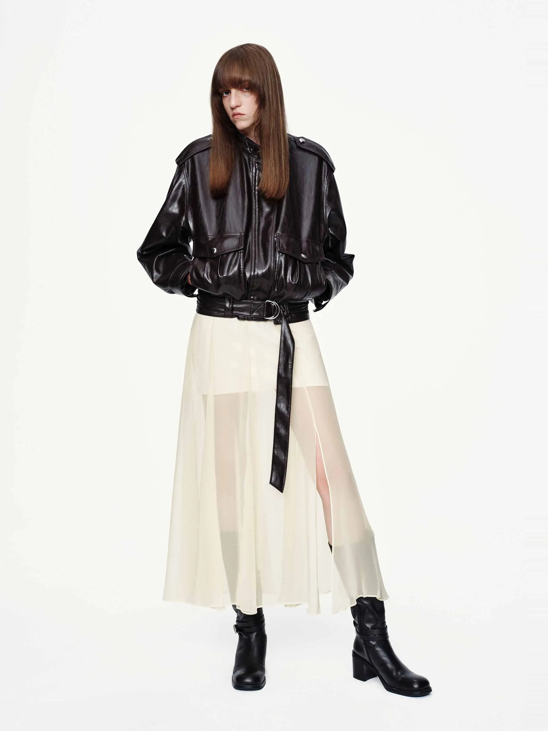 Semi-transparent Midi Skirt sold by Mo&Co product image thumbnail 2