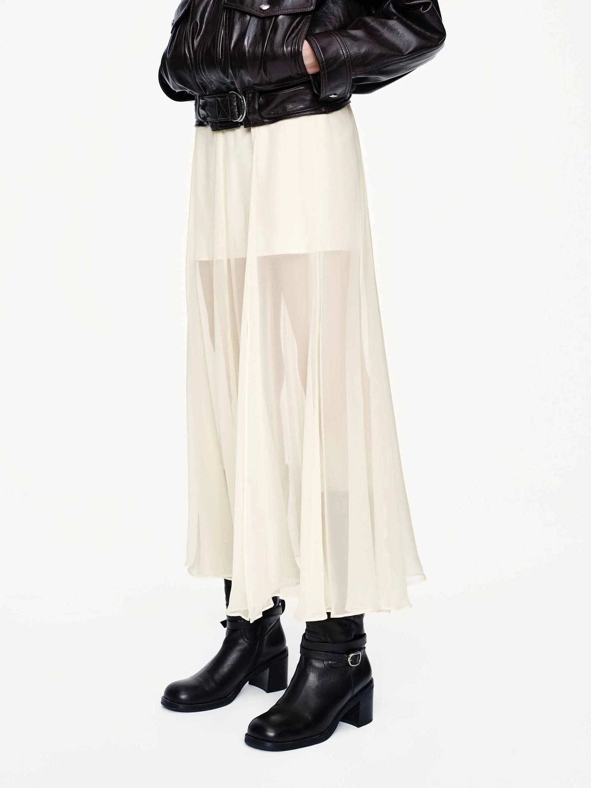 Semi-transparent Midi Skirt sold by Mo&Co product image thumbnail 3