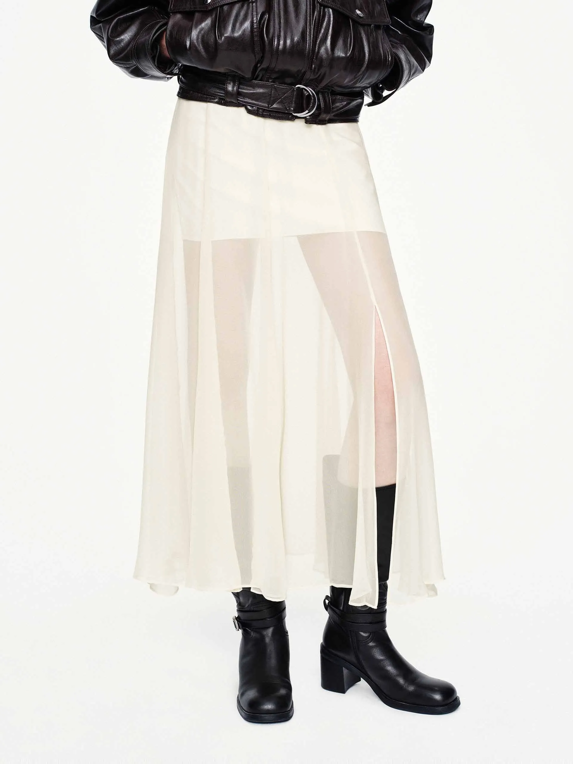 Semi-transparent Midi Skirt sold by Mo&Co