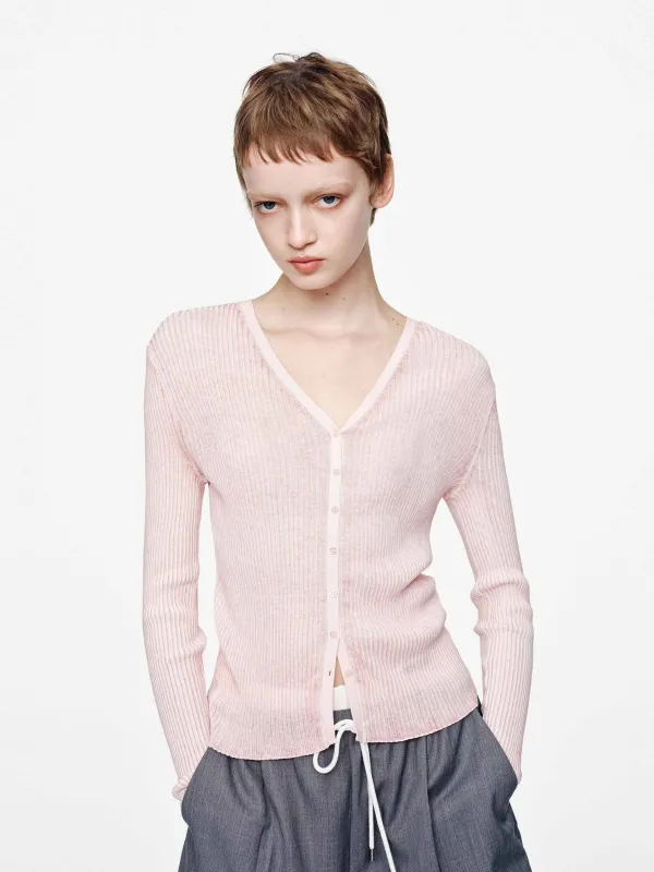 V-neck Fitted Cardigan sold by Mo&Co