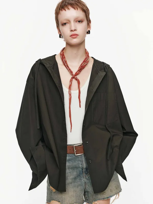 Cotton Blend Hooded Jacket sold by Mo&Co