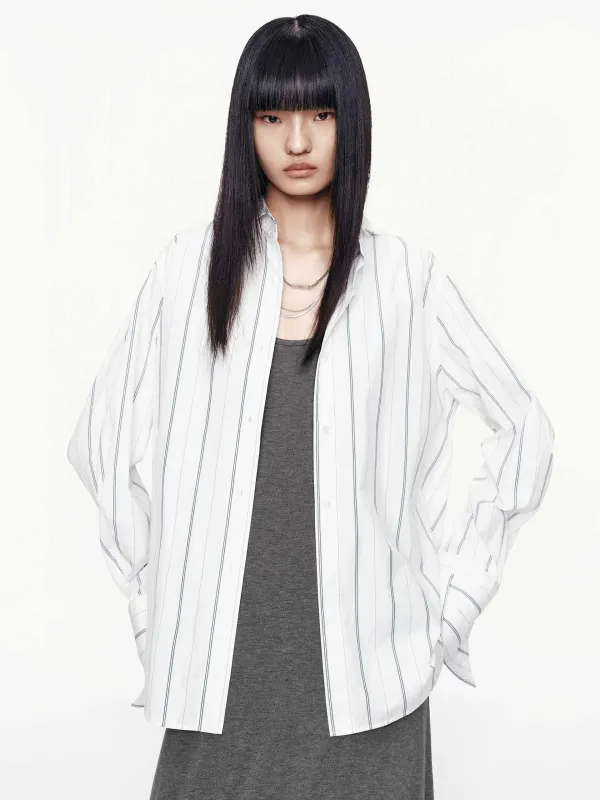 Pinstripe Pure Cotton Shirt sold by Mo&Co