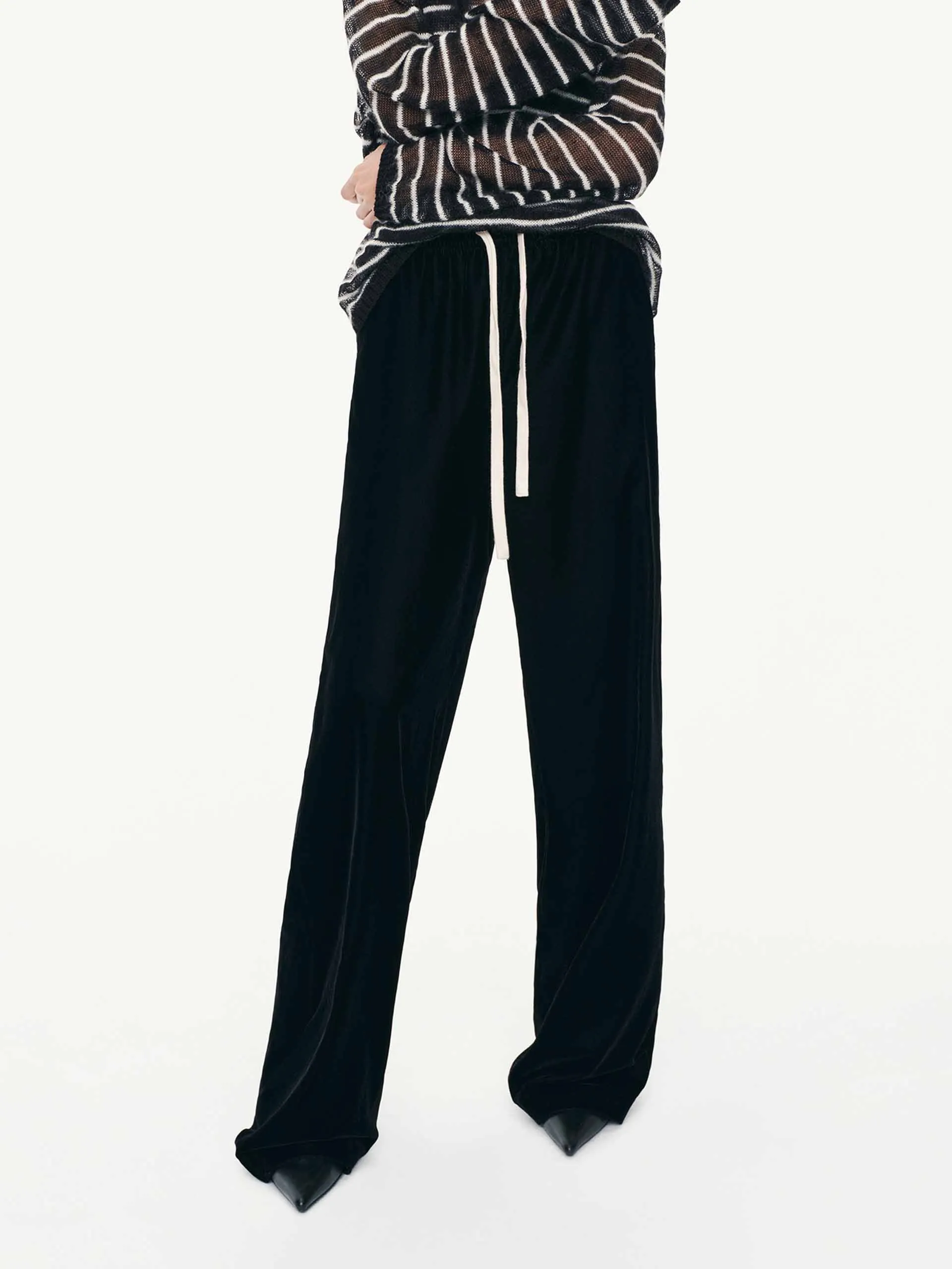 Contrast Drawstring Relaxed Trousers sold by Mo&Co