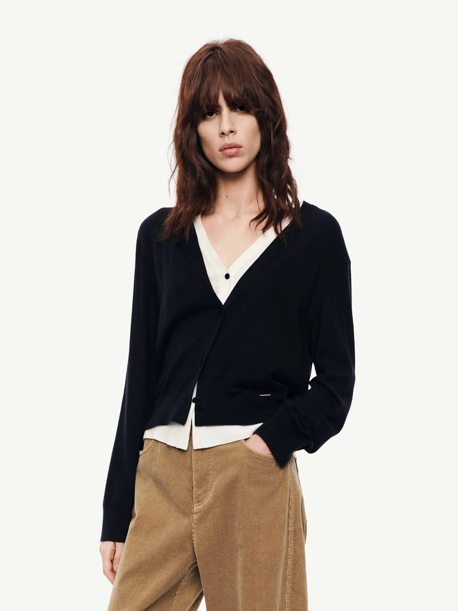 Pure Wool Layered Cardigan sold by Mo&Co