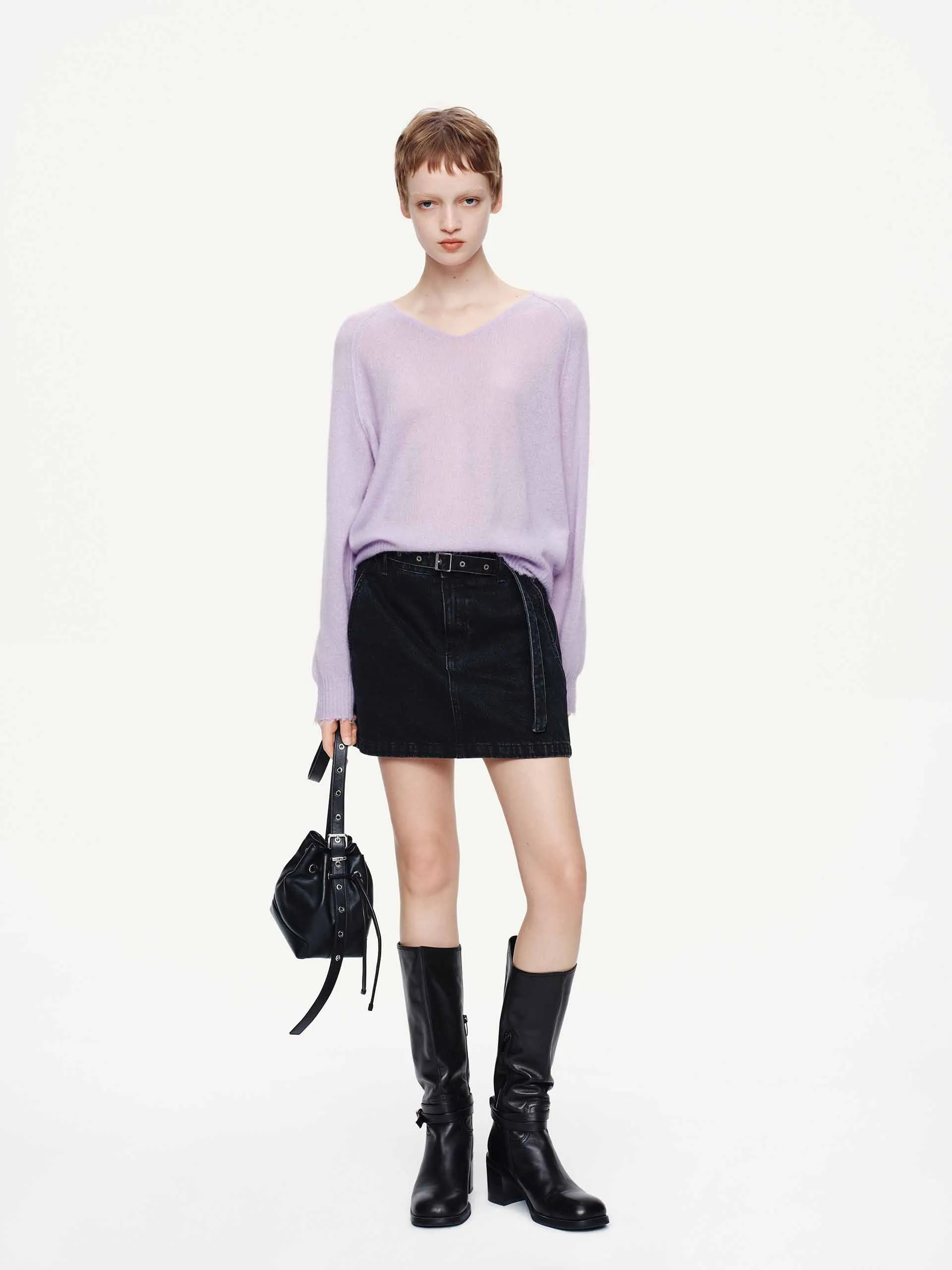 Raw Hem V-neck Sweater sold by Mo&Co product image thumbnail 2