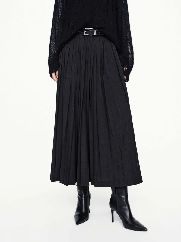 Flowy Pleated Midi Skirt sold by Mo&Co