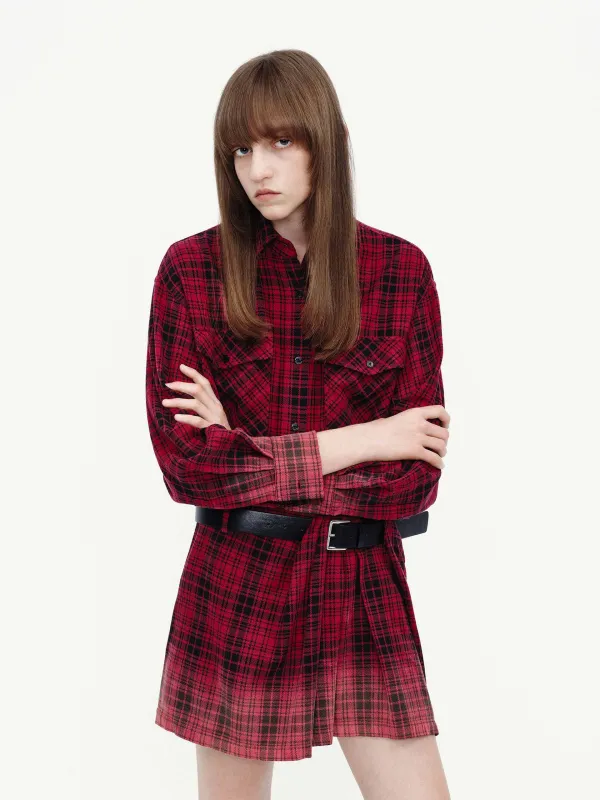 Cotton Plaid Shirt Dress sold by Mo&Co