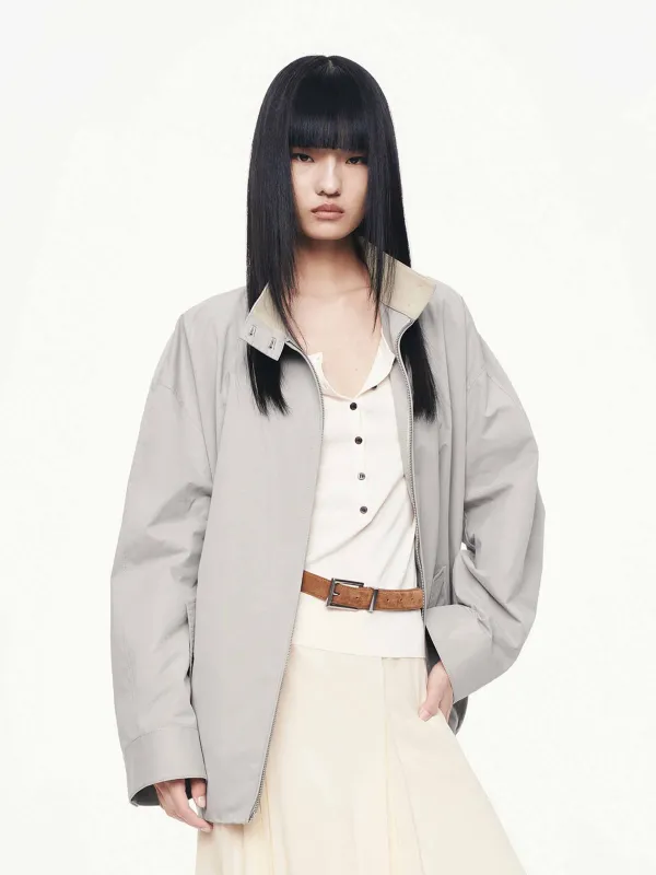 Cotton Blend Zipper Coat sold by Mo&Co