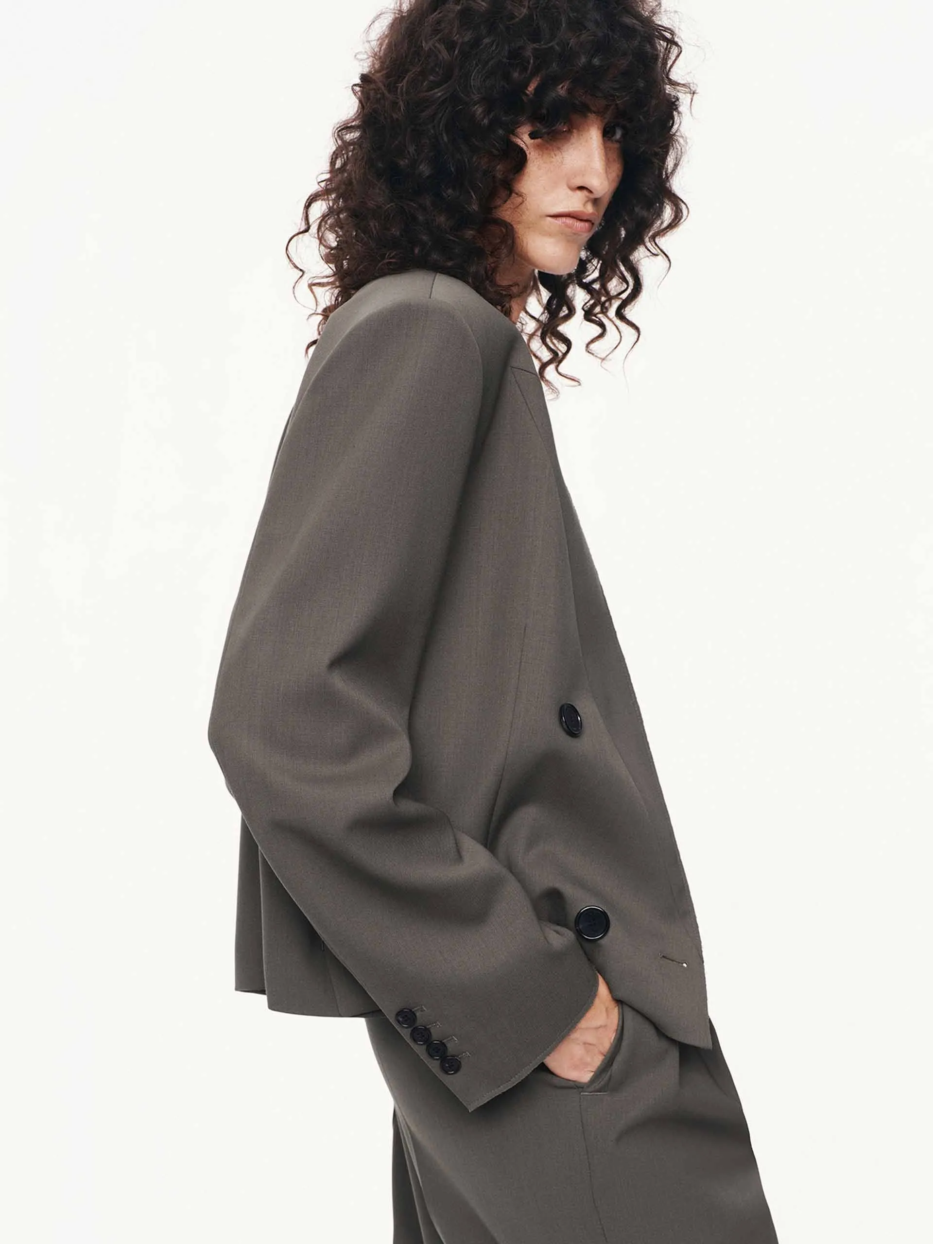Cropped Structured Blazer sold by Mo&Co product image thumbnail 3