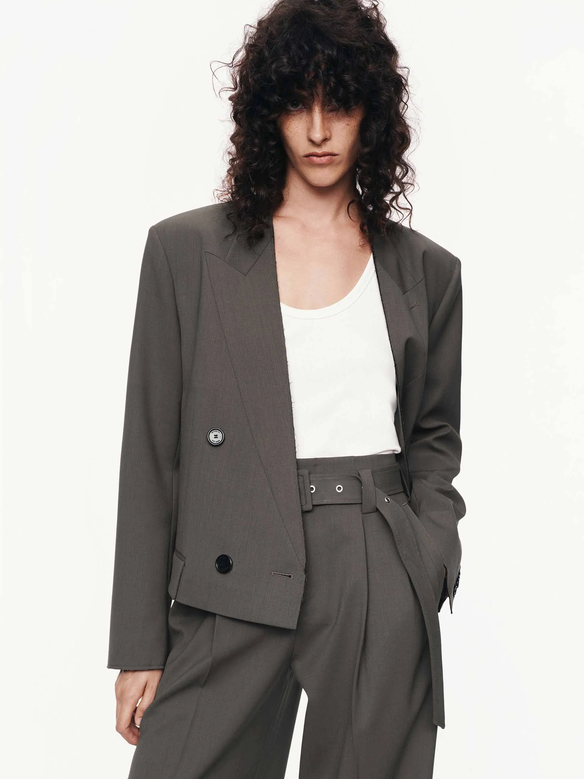 Cropped Structured Blazer sold by Mo&Co