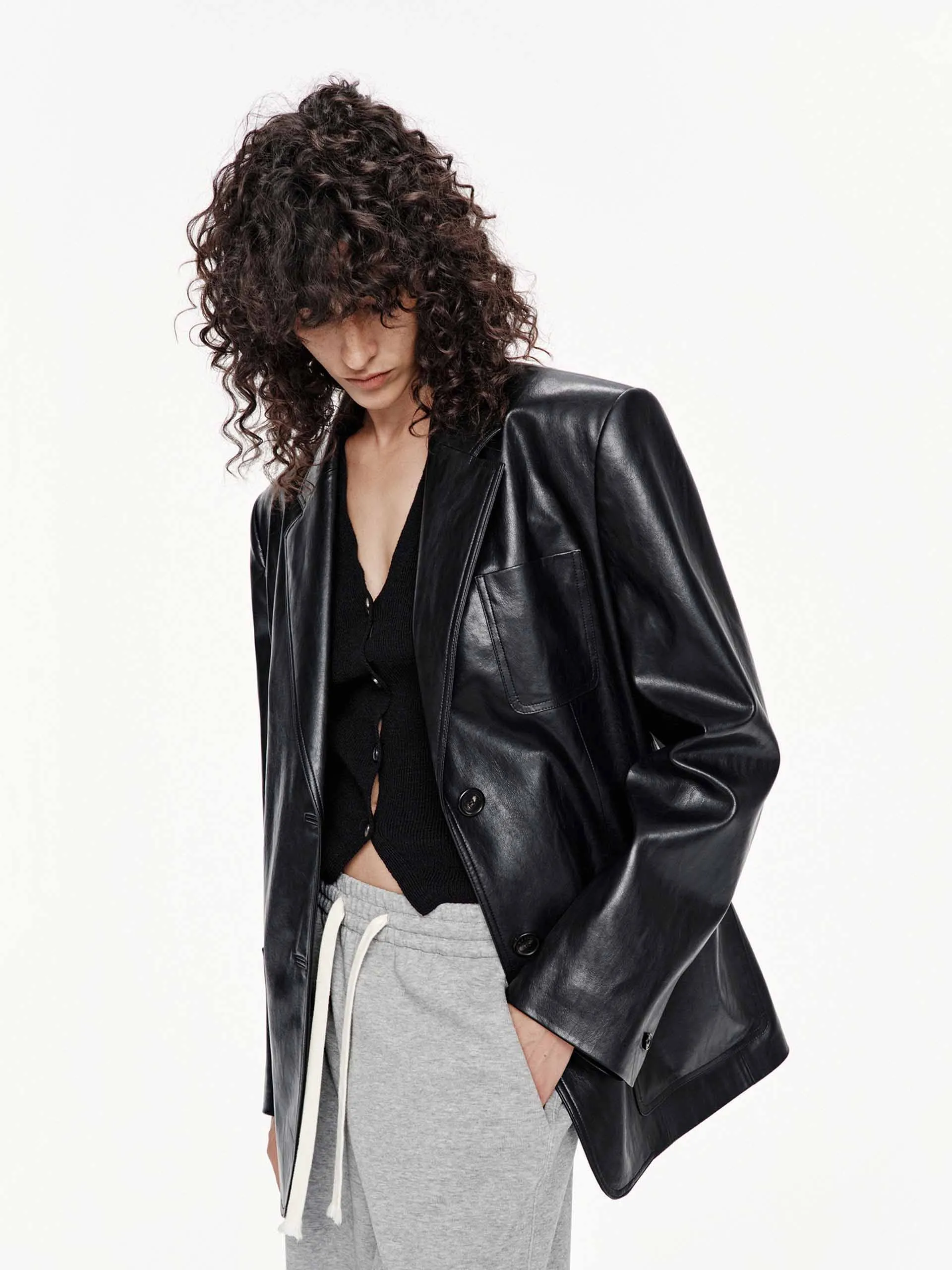 Leather Structured Blazer sold by Mo&Co product image thumbnail 3