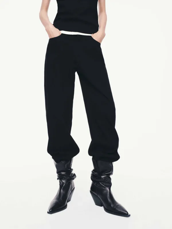 Barrel Leg Black Jeans sold by Mo&Co