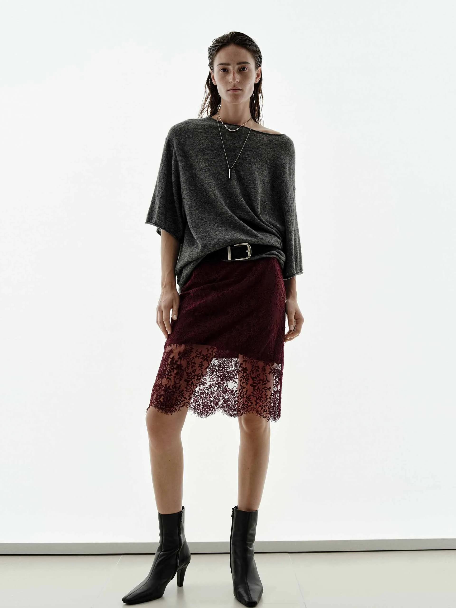 Lace Detail Midi Skirt sold by Mo&Co product image thumbnail 2