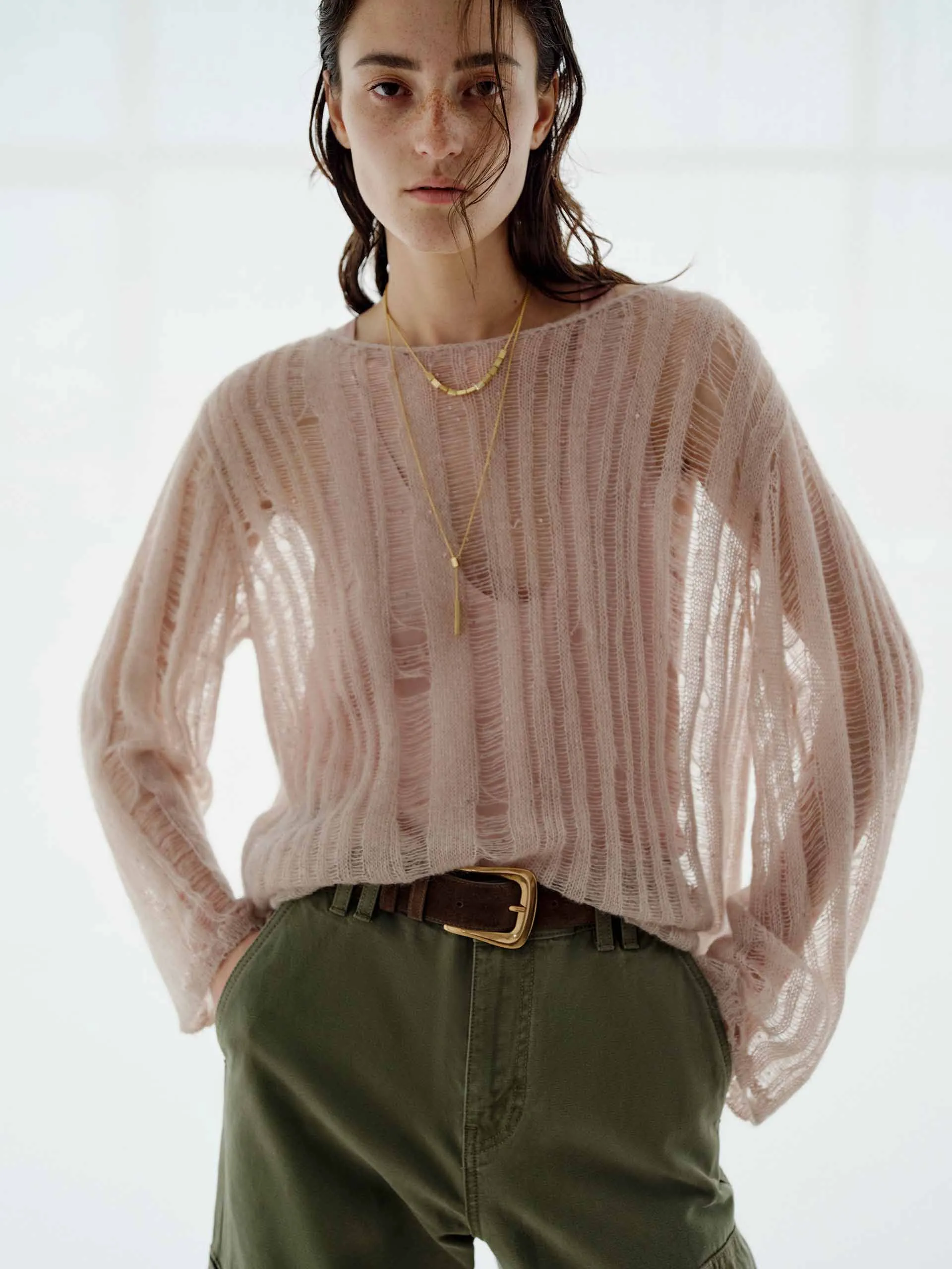 Sequin Open Knitted Top sold by Mo&Co