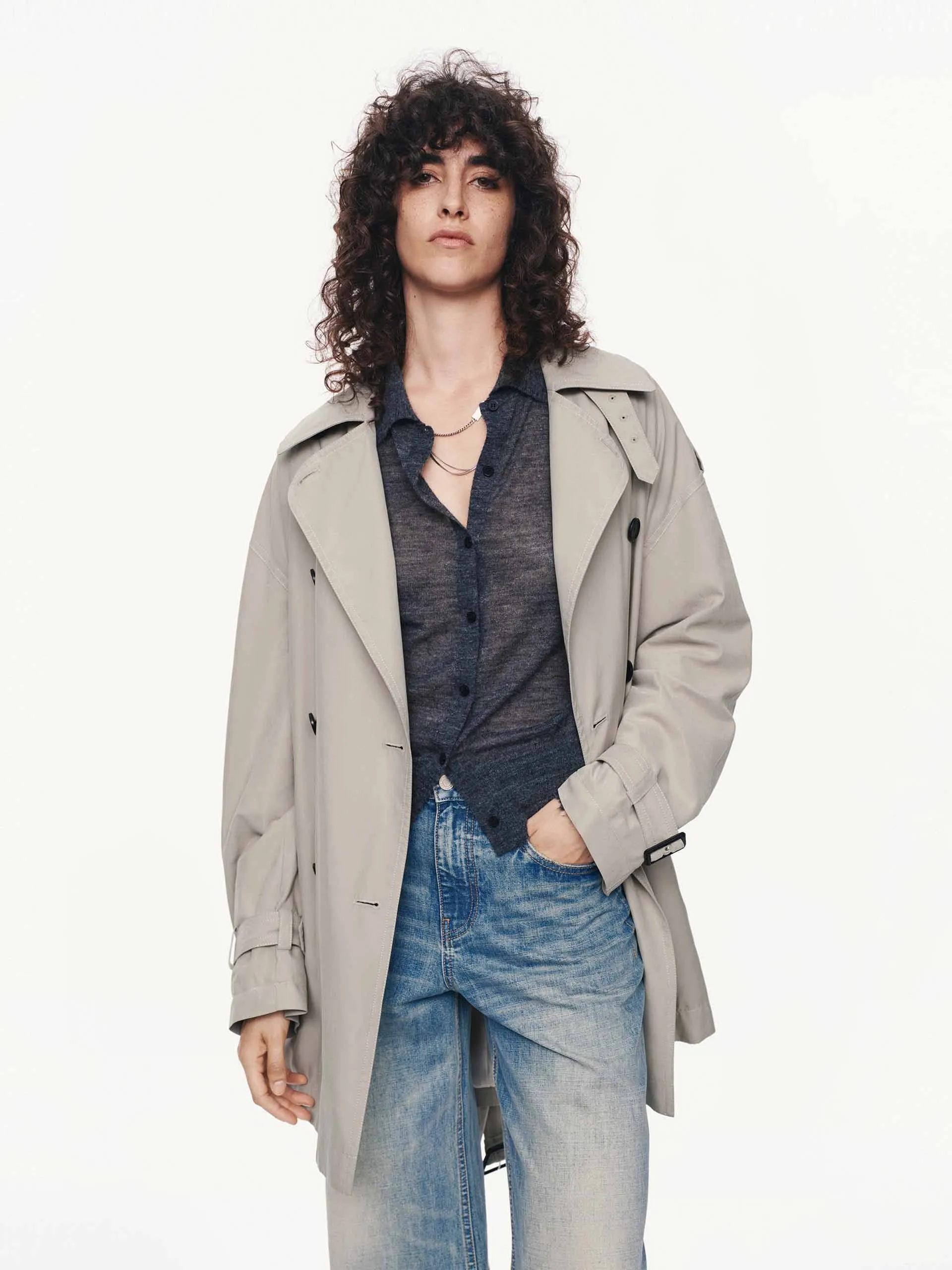 With Belt Trench Coat sold by Mo&Co