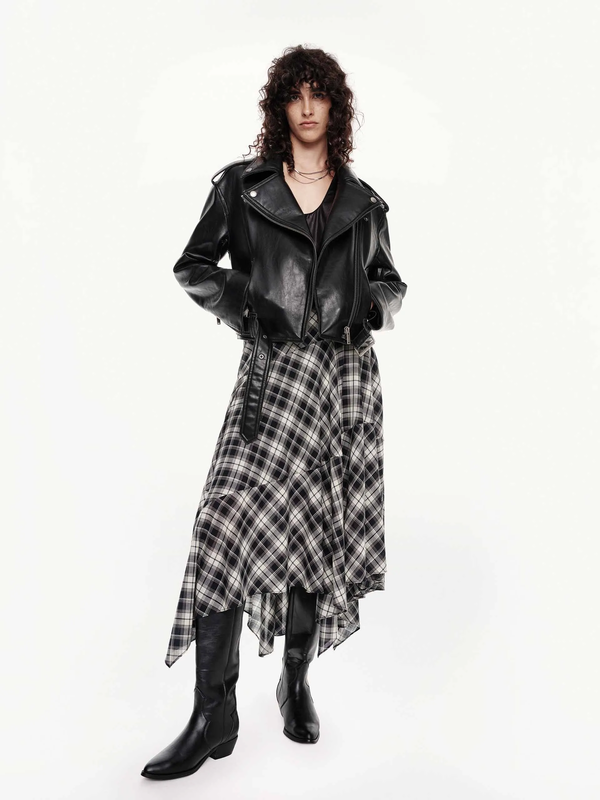 Cropped Faux Leather Jacket sold by Mo&Co product image thumbnail 2