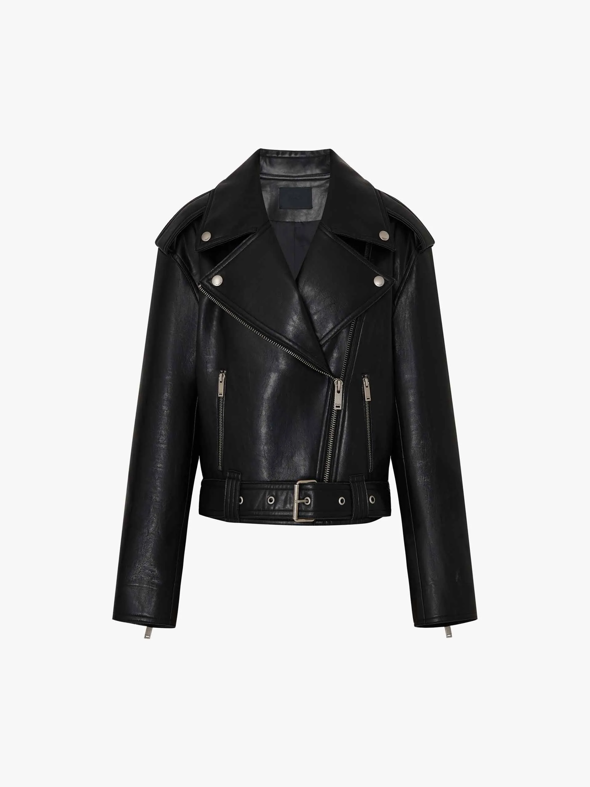 Cropped Faux Leather Jacket sold by Mo&Co product image thumbnail 5