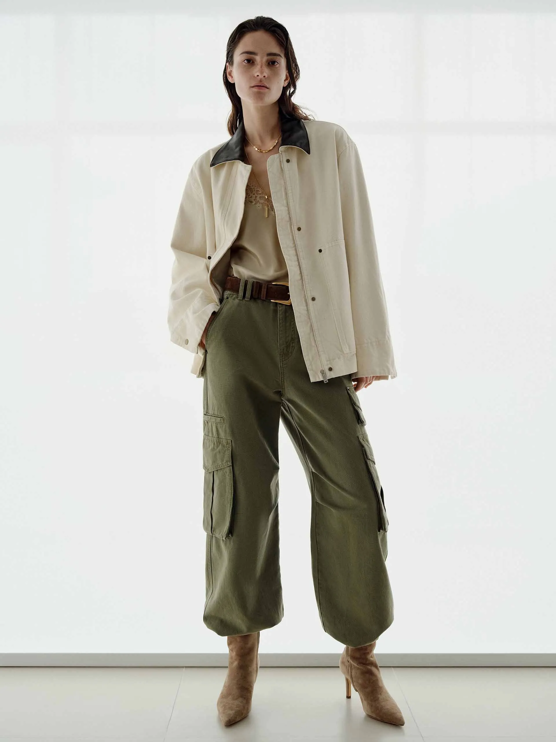 Contrast Collar Denim Jacket sold by Mo&Co product image thumbnail 2