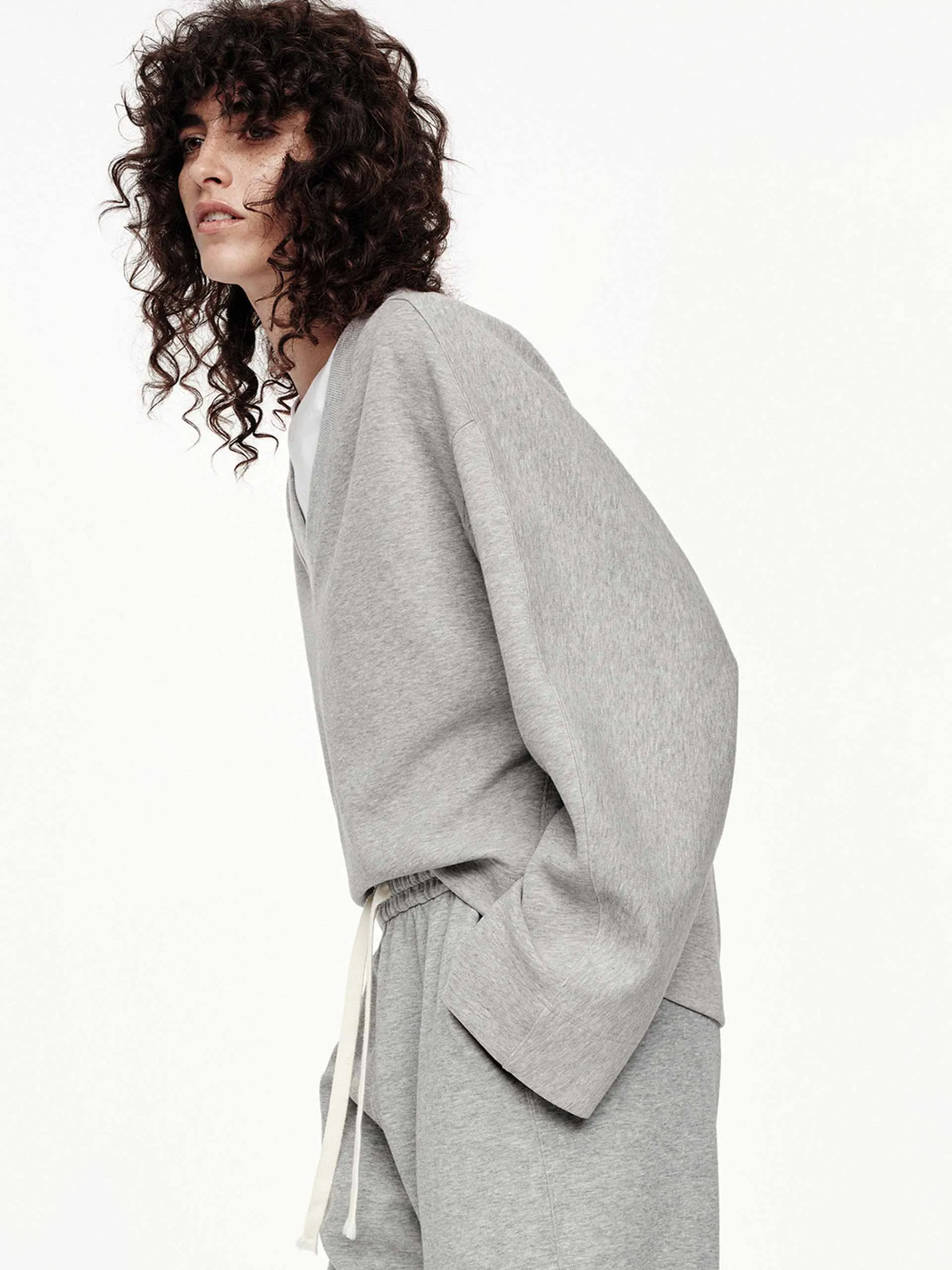 V-neck Cropped Sweatshirt sold by Mo&Co product image thumbnail 3