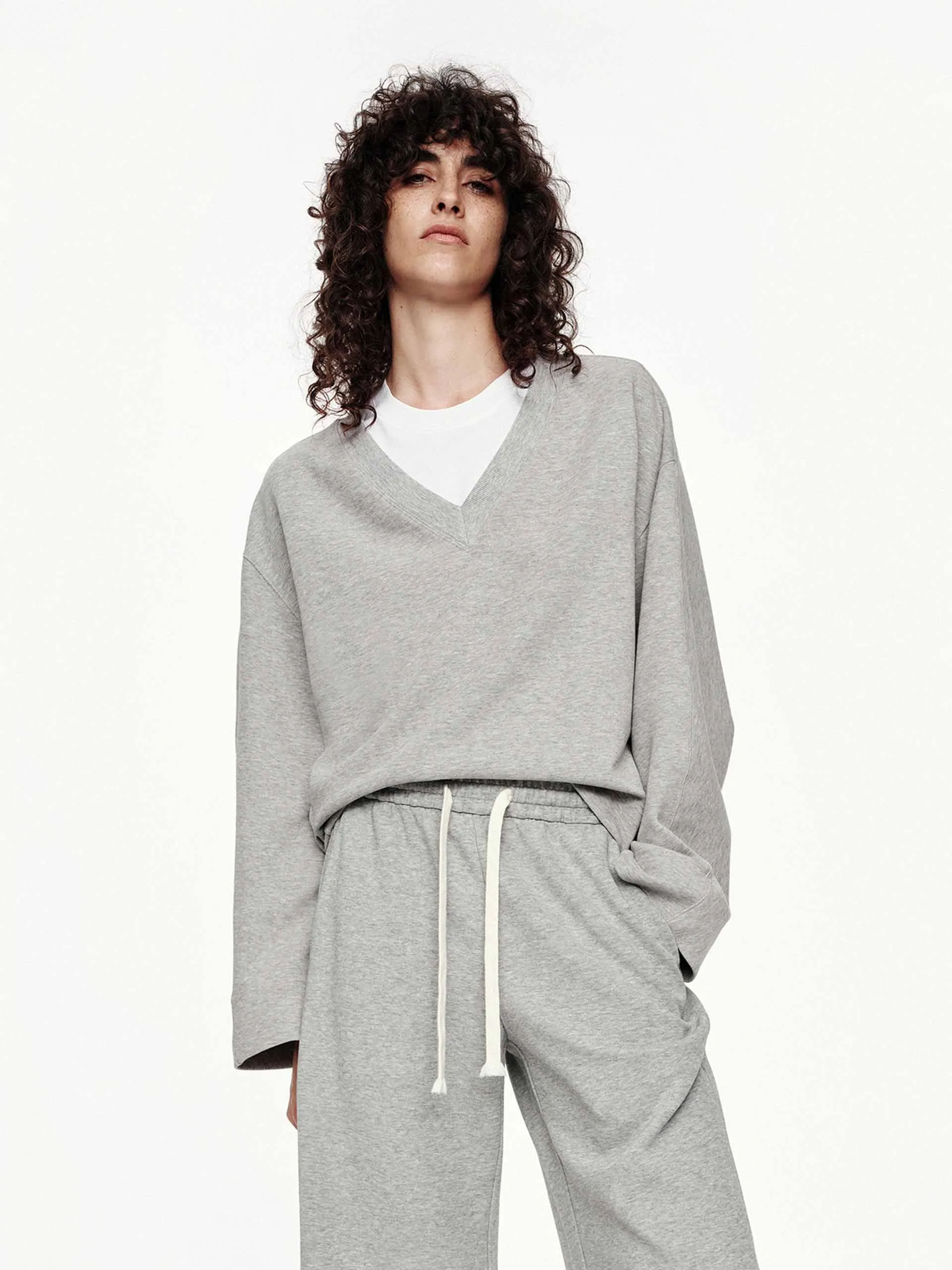 V-neck Cropped Sweatshirt sold by Mo&Co