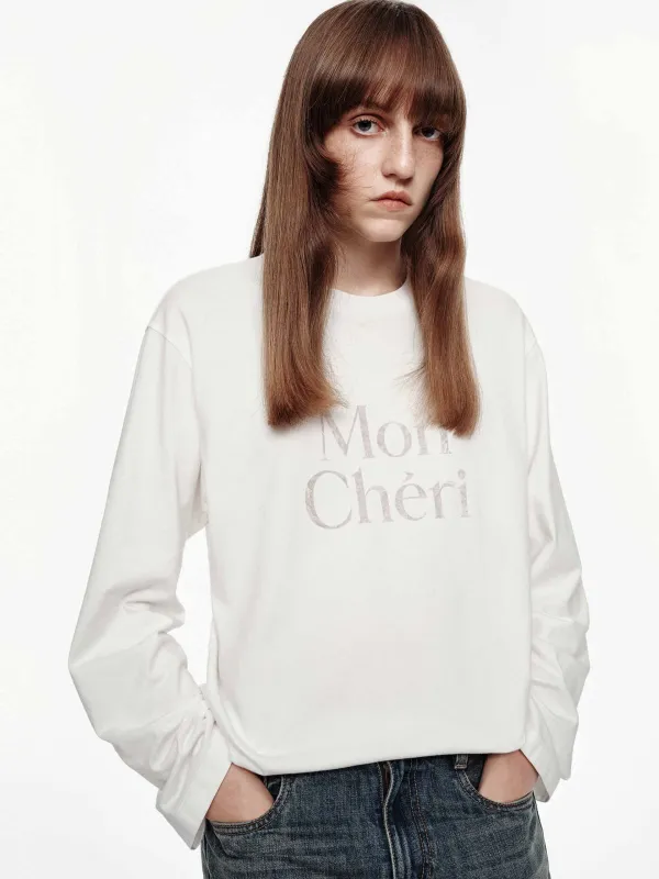 Letter Printed Cotton T-shirt sold by Mo&Co