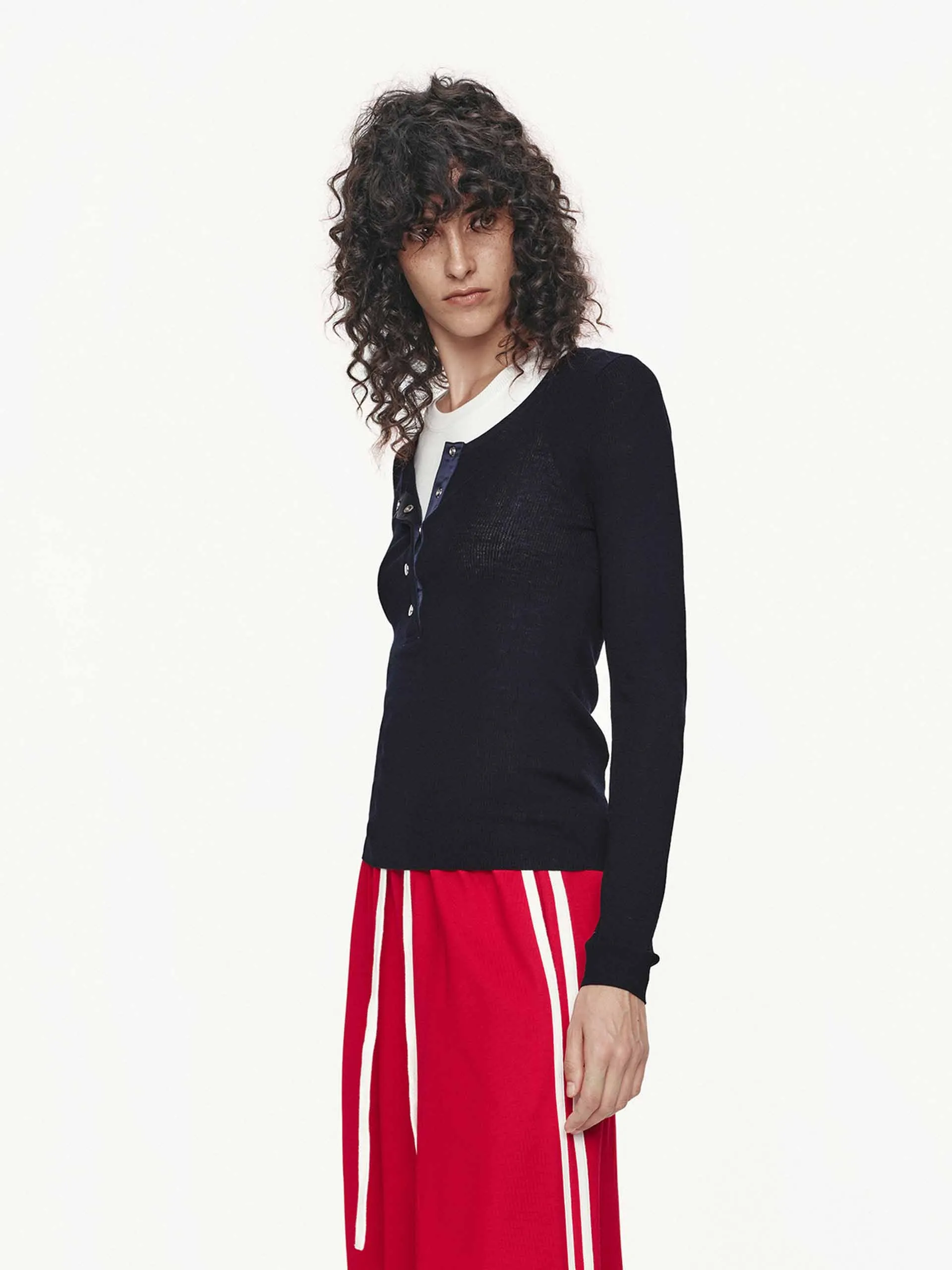 Half Button Wool Sweater sold by Mo&Co product image thumbnail 3