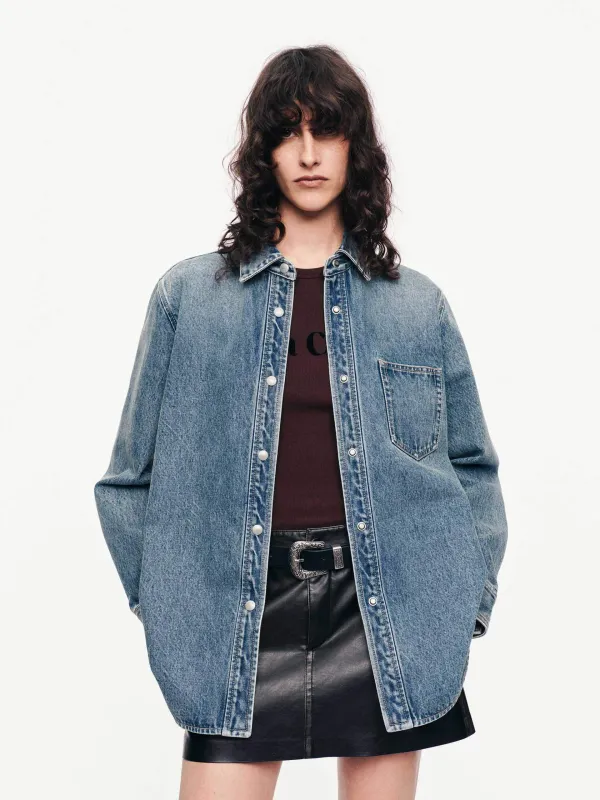 Wash Cotton Denim Shirt sold by Mo&Co
